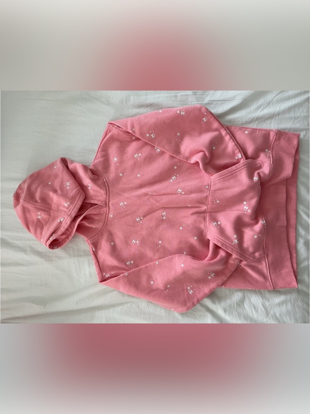 Champion Kids All-Over Print Star Logo Hoodie Pink Size L